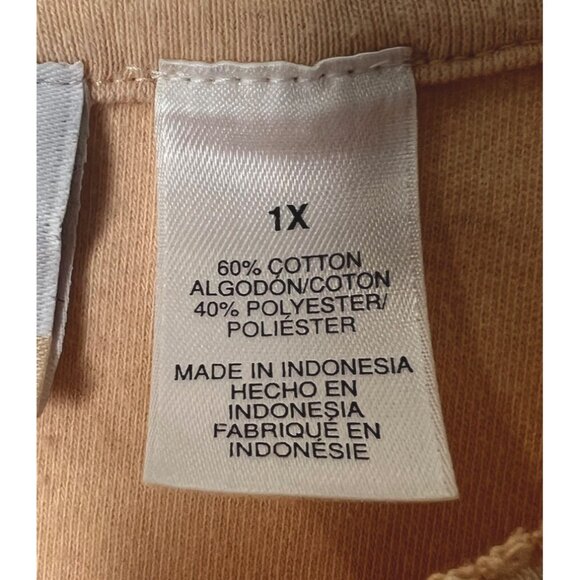 Alfred Dunner Short Sleeve Peach Embroidered Shirt Top Plus  Sz 1X Shoulder Pads - Picture 6 of 11